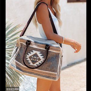 Vici Cash Wool Woven Weekender Tote Bag